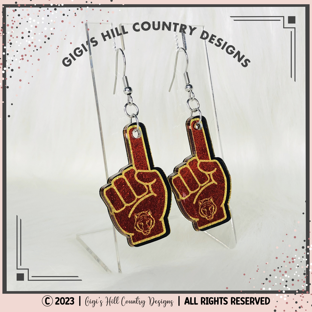 Foam Finger Fan Earrings