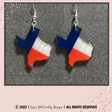 Load image into Gallery viewer, Texas Earrings, Keychain Or Car Charm
