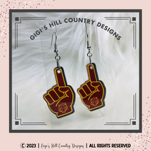 Load image into Gallery viewer, Foam Finger Fan Earrings
