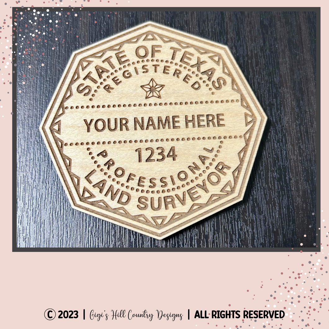 State of TEXAS RPLS Survey Seal Coaster