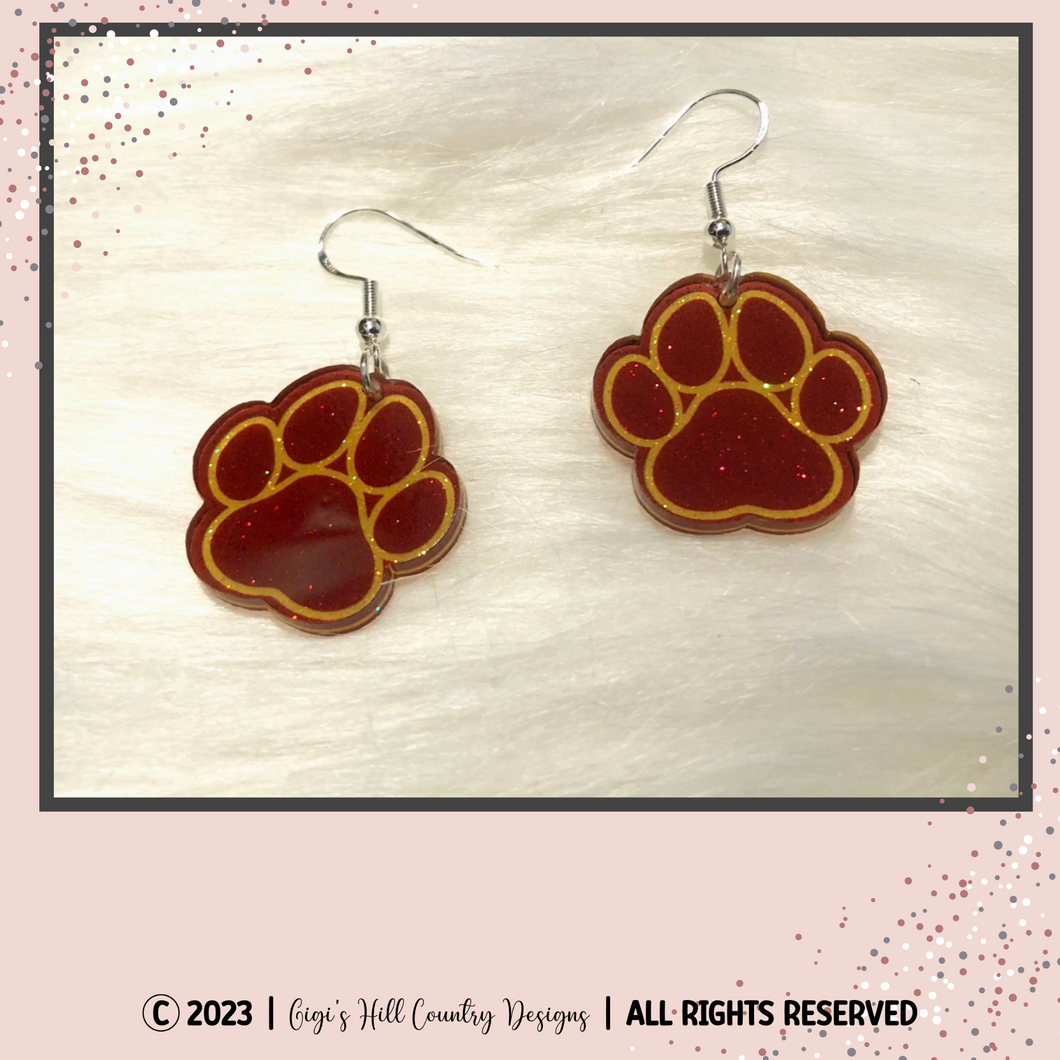 Paw Print  Earrings