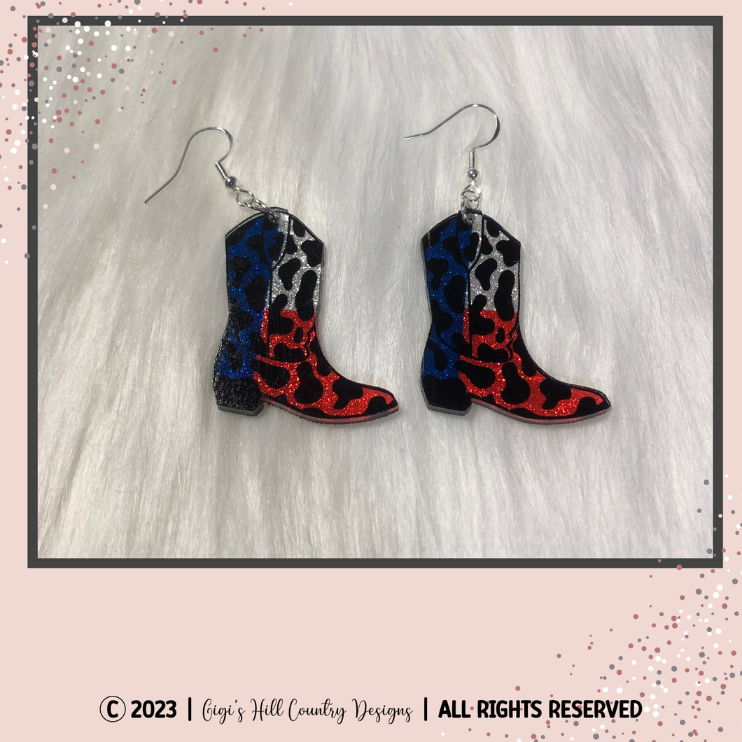 Cowboy Boot  Earrings - Multiple Colors Available