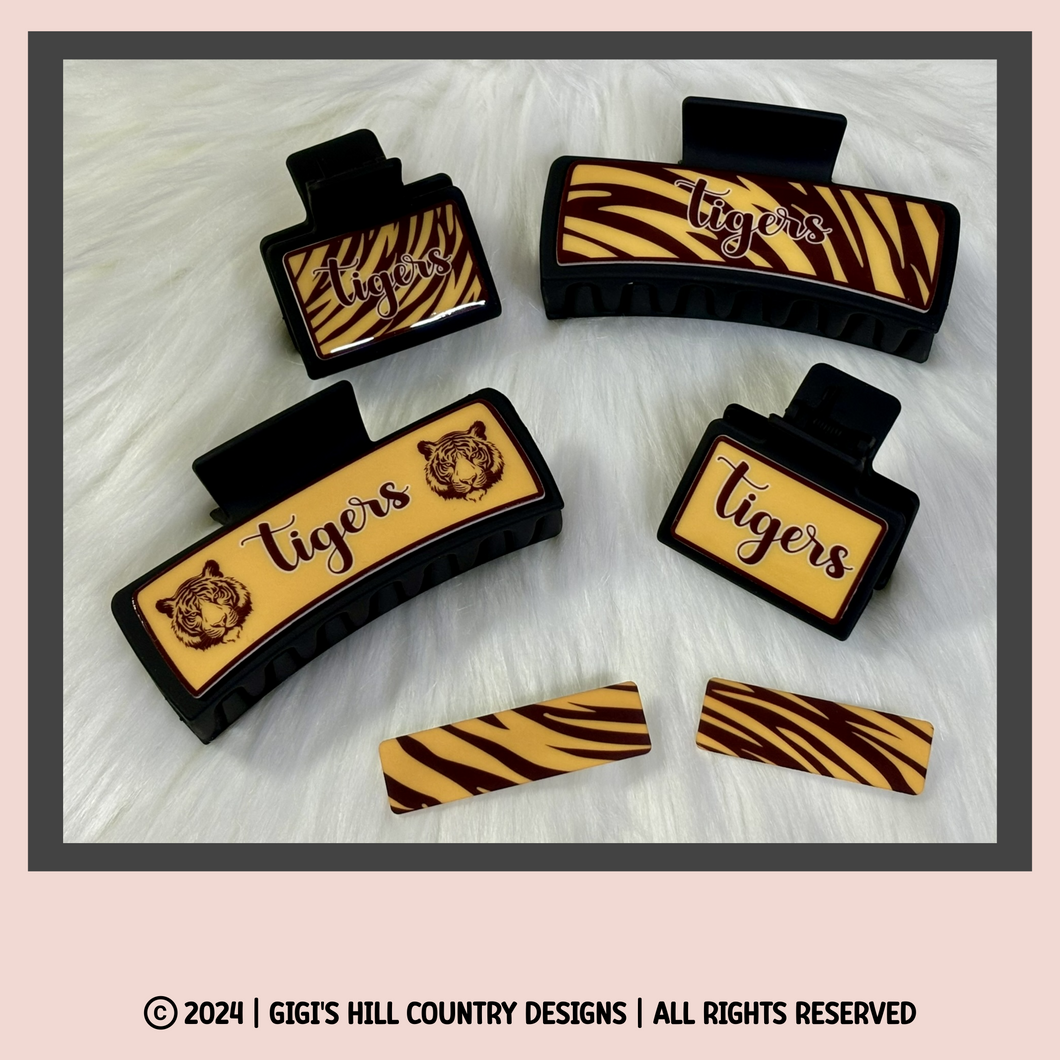 Dripping Springs Tigers Hair Clips