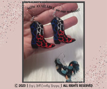 Load and play video in Gallery viewer, Cowboy Boot  Earrings - Multiple Colors Available
