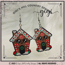 Load and play video in Gallery viewer, Gingerbread House Earrings
