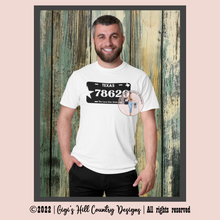 Load image into Gallery viewer, CUSTOM Zip Code License Plate Graphic Tee
