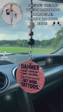 Load and play video in Gallery viewer, Dahmer Quote Beaded Rear View Mirror Dangle Decor
