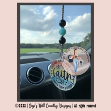 Load image into Gallery viewer, Faith Quote Beaded Rear View Mirror Dangle Decor
