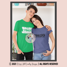 Load image into Gallery viewer, CUSTOM Zip Code License Plate Graphic Tee
